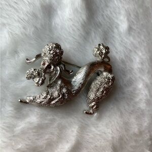 Vintage Monet Poodle Puppy Dog‎ Brooch Pin